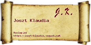 Joszt Klaudia névjegykártya
